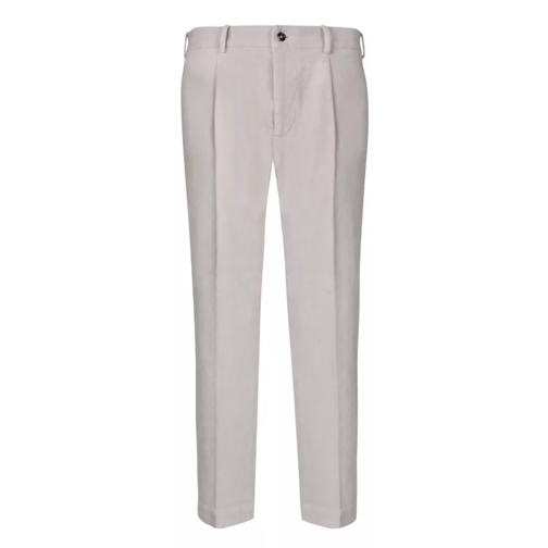Dell'oglio Cotton Blend Trousers Grey Pantalons