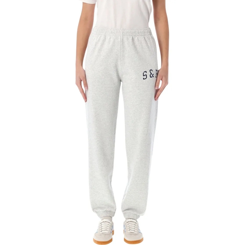 Sporty And Rich Pantalon de jogging S&R Ivy Sweatpants In Heather Gray White