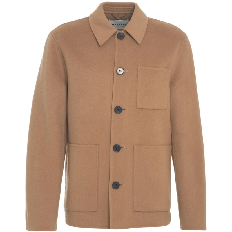 Amaranto T-Shirt Wool blend overshirt braun