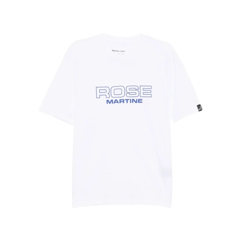 Martine Rose T-shirt Cotton Jersey T-Shirt With Contrasting Logo Detail White
