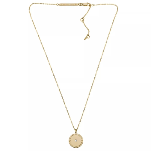 Michael Kors Heritage Logo Disc Necklace Gold-Tone Kort halsband