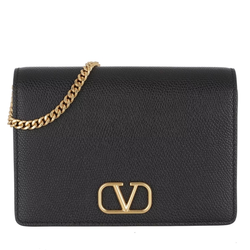 Valentino Garavani V-Logo Signature Crossbody Bag Leather Black Pochette-väska