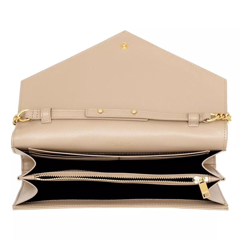 Saint Laurent Crossbody Bag Ysl Chain Wallet Monogram Dark Beige(Image 6)