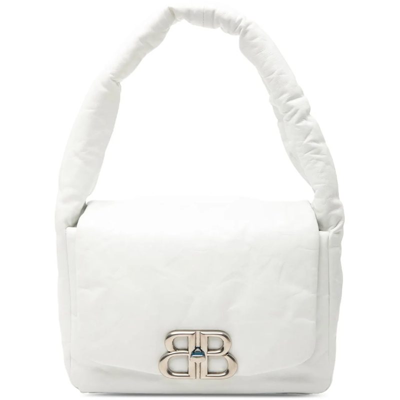 Balenciaga Schultertasche Small Calfskin Monaco Sling Shoulder Bag weiß