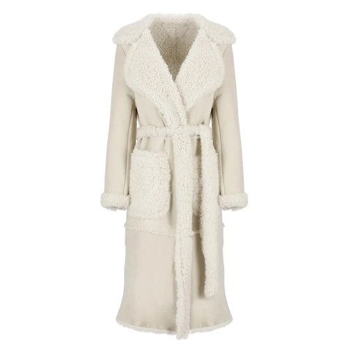 Salvatore Santoro White Leather Coat Neutrals Ledermäntel