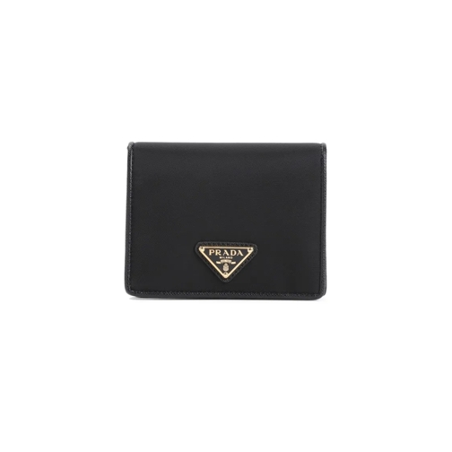 Prada Black Leather Wallet Black Geldbörse