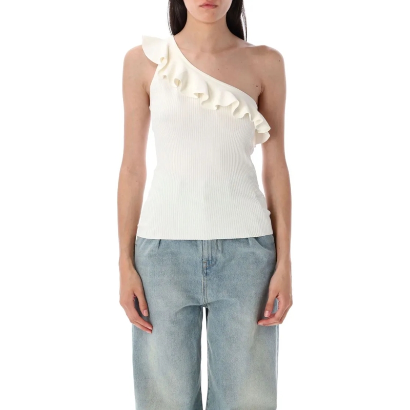 Zimmermann Bluse Rhiannon Frill Asymmetric Tank White