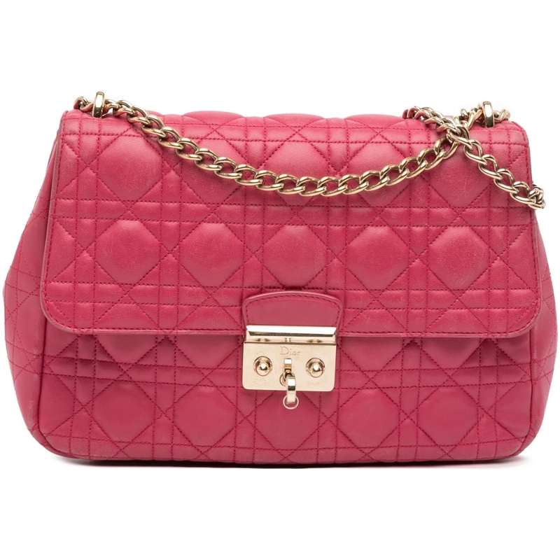 Christian Dior Schultertasche Large Lambskin Cannage Miss Dior Flap rose