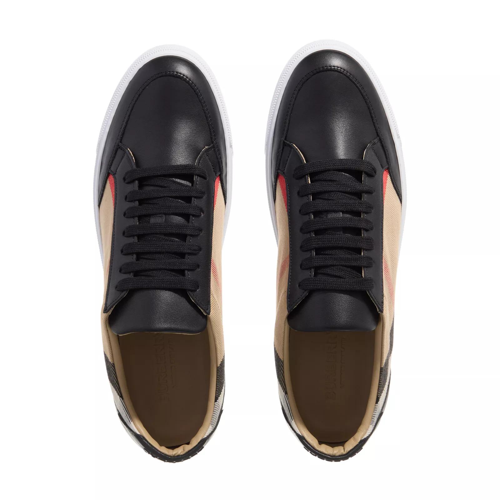 Burberry Leather Trimmed House Check Sneakers Black Low Top Sneaker