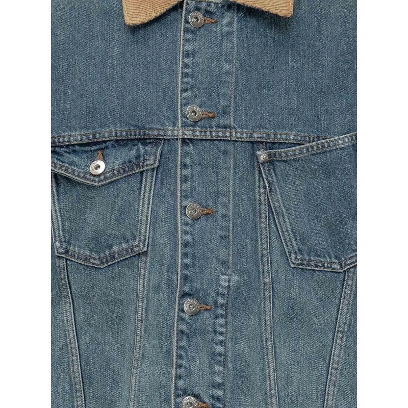 J.W.Anderson Jeansjacke Giacca in Denim con Colletto in Velluto a Coste blau(Image 4)