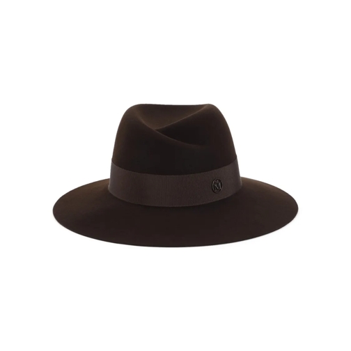 Maison Michel Hut Dark Brown Wool Virginie Hat Brown