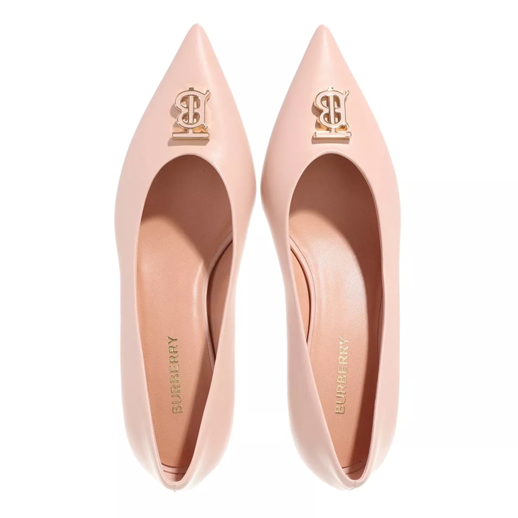 Burberry Monogram Motif Leather Point Toe Pumps Pink Pump