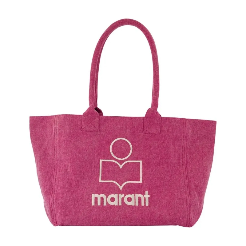 Isabel Marant Tote Textured Pink Cotton Shopper Bag With Zippered Clo Pink