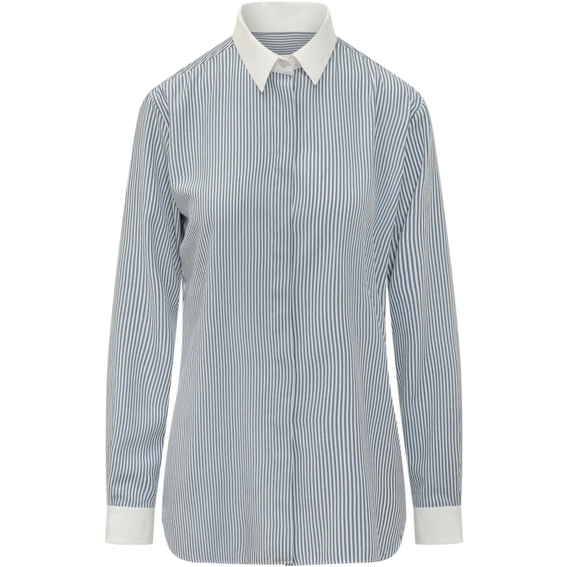 Tom Ford Chemisier Camicia a Righe hellblau