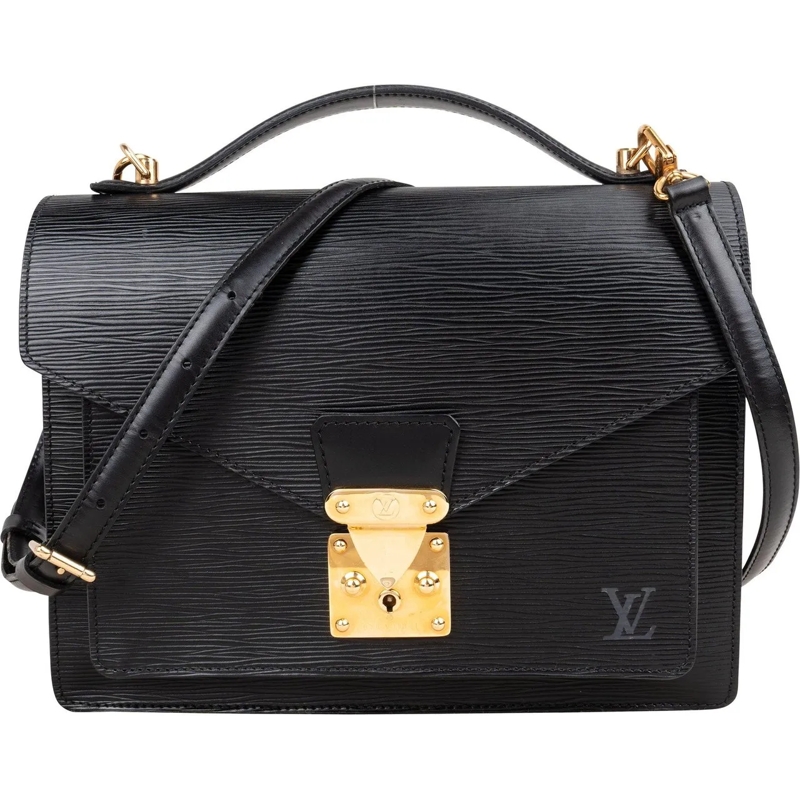 Louis Vuitton Tote Louis Vuitton Noir Epi Leather Monceau Handbag schwarz
