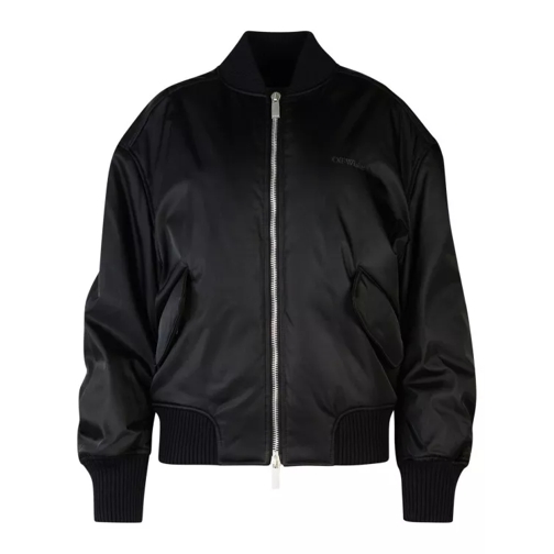 Off-White Ny' Black Polyamide Bomber Jacket Black 