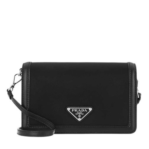 Prada Crossbody Bag Nylon Leather Black Cross body-väskor