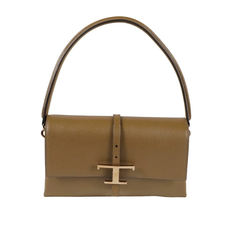 Tod's Sac à bandoulière Structured Rectangular Handbag With Metallic Clasp Brown