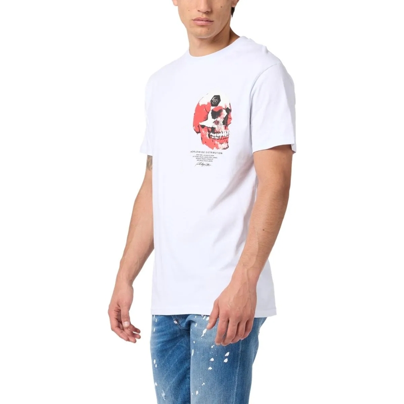 Philipp Plein T-Shirt Roundneck T-Shirt Puffy Red Skull Skull weiss(Image 3)