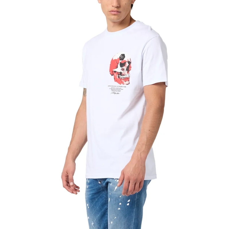 Philipp Plein T-Shirt Roundneck T-Shirt Puffy Red Skull Skull weiss(Image 3)