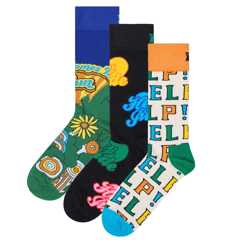 Happy Socks  The Beatles Gift Set 3er Pack bunt