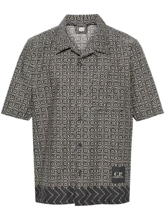 CP Company - Baja-Print Cotton Shirt - Größe L - black