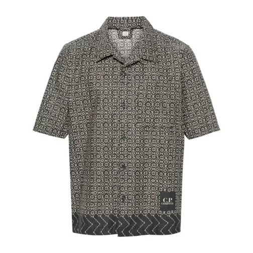 CP Company Baja-Print Cotton Shirt Black 