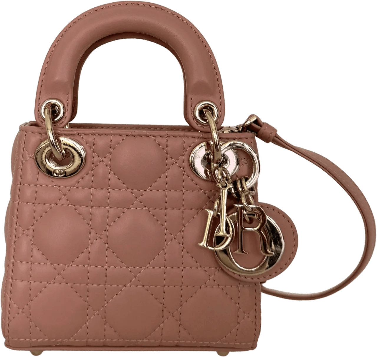 Christian Dior Hobo Bags - Dior Lady Dior Micro Bag Lambskin Rose de Vents Fu - Gr. unisize - in Gold - für Damen