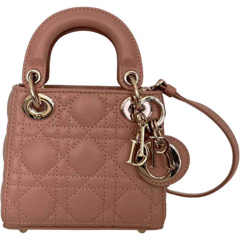 Christian Dior Schultertasche Dior Lady Dior Micro Bag Lambskin Rose de Vents Fu rose