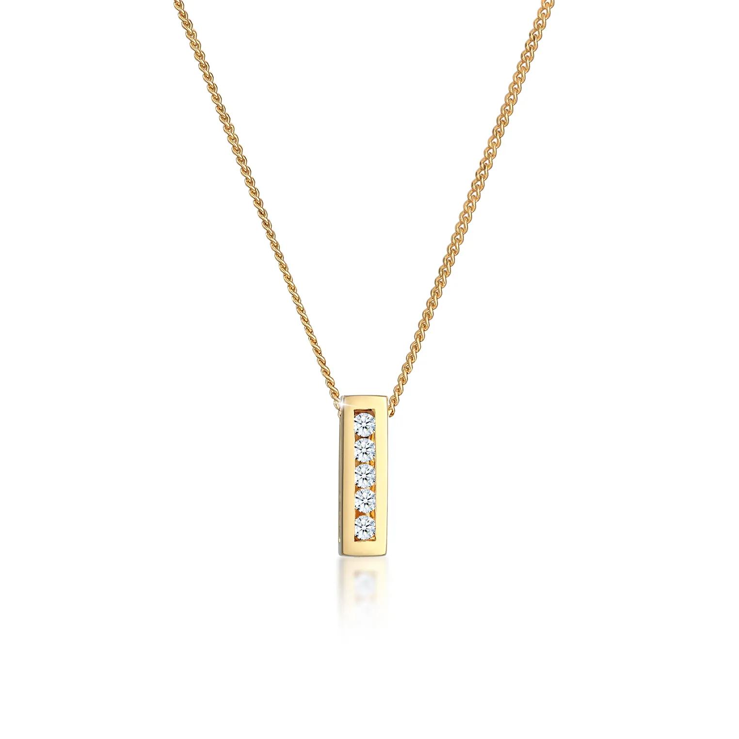 Elli Halsketten - Halskette Klassisch Elegant Diamant (0.075 ct.) 58 - Gr. unisize - in Gold - für Damen