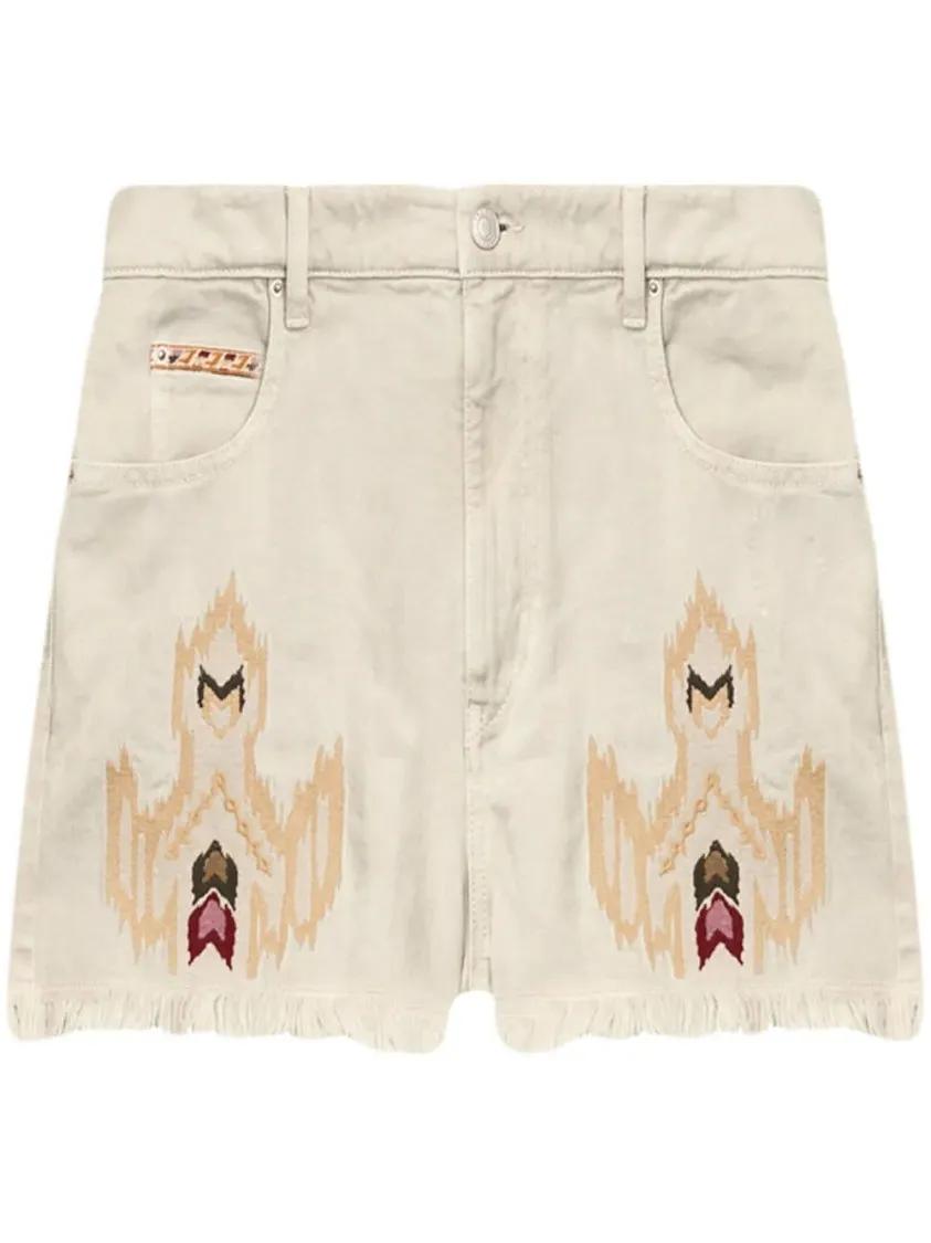 Thumbnail - Etoile Isabel Marant - Ecru Lesia Shorts - Größe 38 - beige