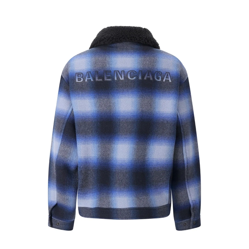 Balenciaga Jacke Jacke aus Wolle blau(Image 3)