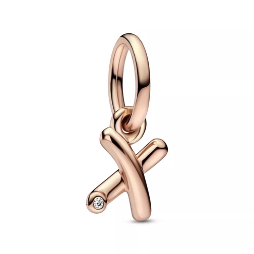 Pandora Letter x 14k rose gold-plated dangle with clear cubic zirconia Hänge