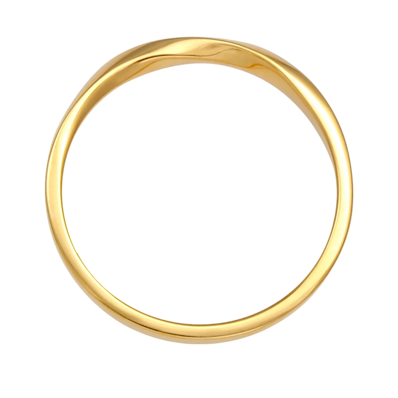 Elli Bandring Ring Basic Bandring Twist Gedreht Trend 375 Gelbgo gold(Image 3)