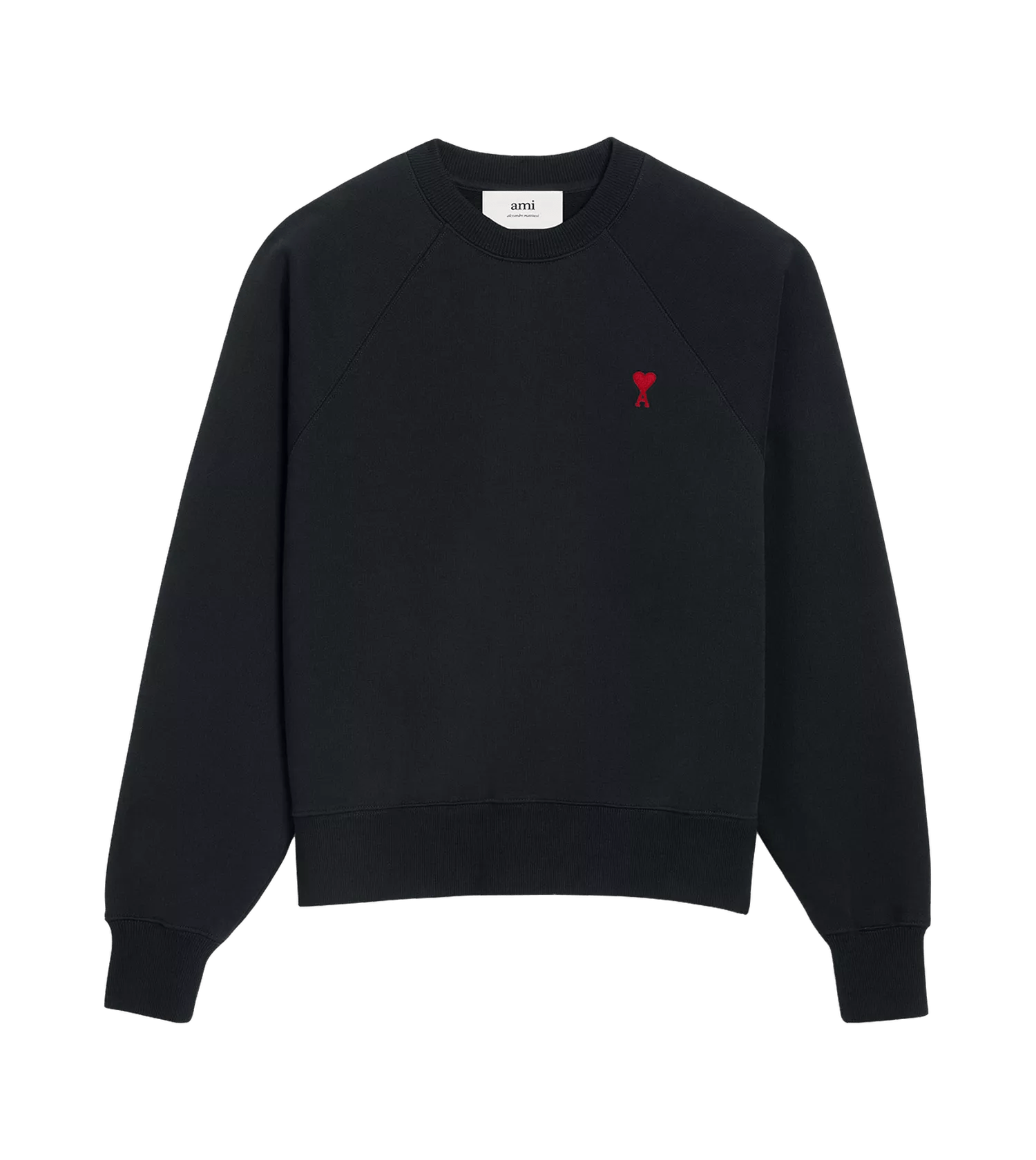 AMI Paris - Sweatshirt mit rotem Ami de Coeur Logo - Größe XXS - black