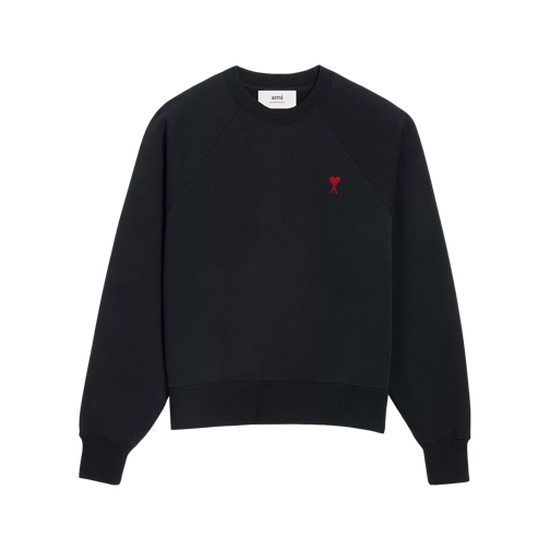 AMI Paris Sweatshirt mit rotem Ami de Coeur Logo black black 