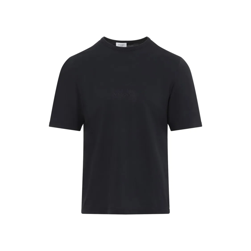 Saint Laurent T-shirt Classic Black Cotton T-Shirt Black