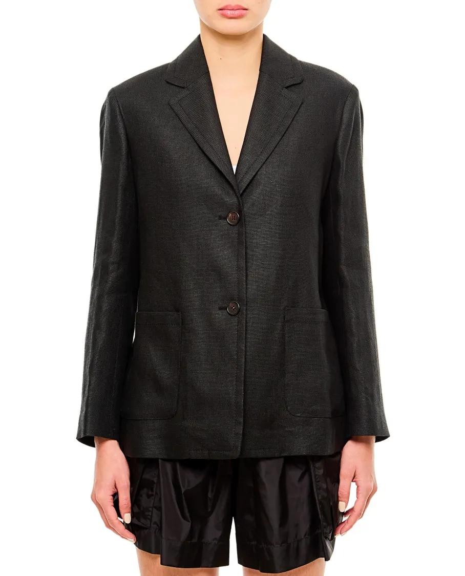 Thumbnail - Max Mara - Tailored Dark Denim Blue Jacket With Classic Lapel - Größe 46 - blau