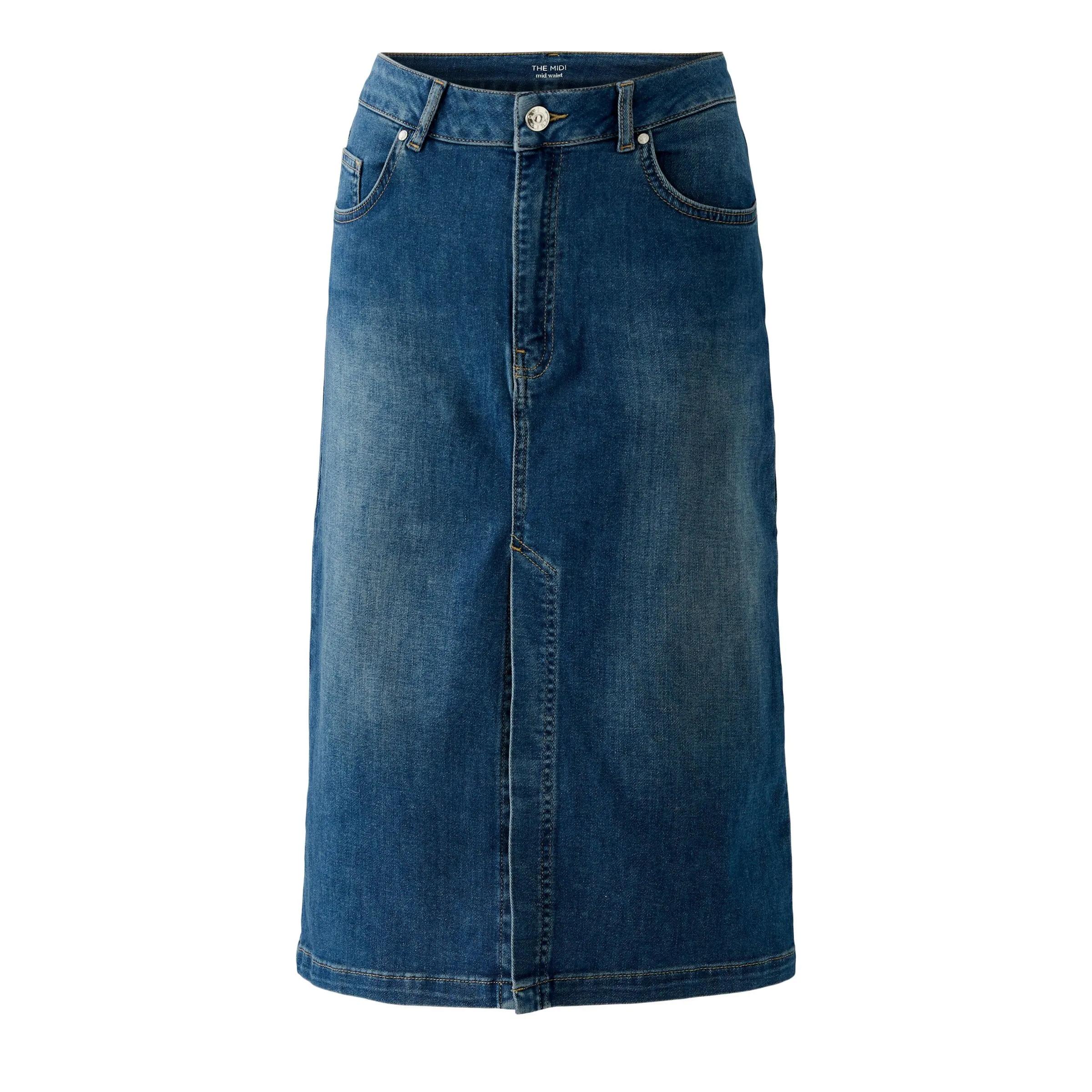 Thumbnail - Oui - Jeansrock THE MIDI - Größe 34 DAMEN B - blau