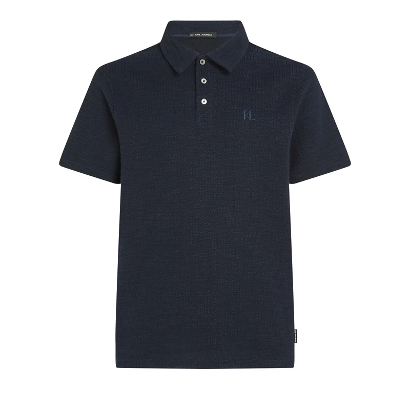 Karl Lagerfeld T-Shirt Bouclé Polo Shirt dunkel-blau