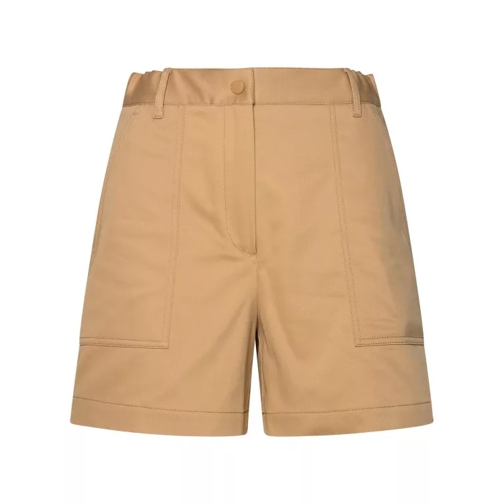 Moncler Beige Cotton Blend Shorts Brown 