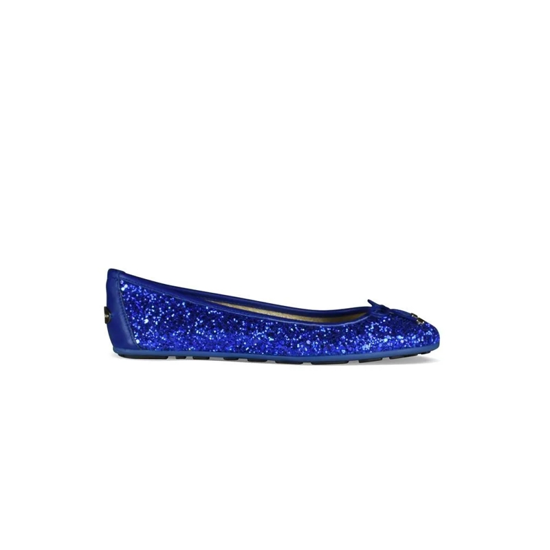 Jimmy Choo Balletschoenen Sequined Blue Ballerinas With Decorative Bow Blue