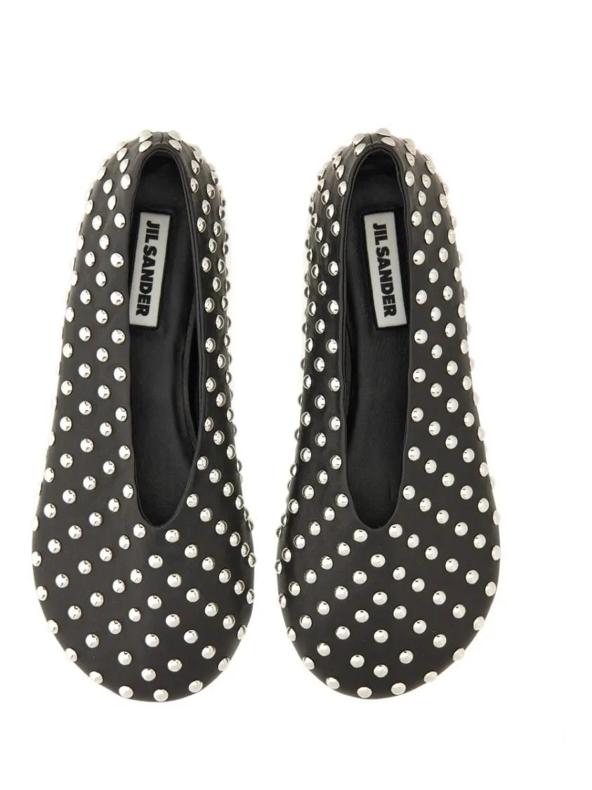 Thumbnail - Nappa Ballerina Flats With Metallic Studs - Gr. 37,5 (EU) - in Schwarz