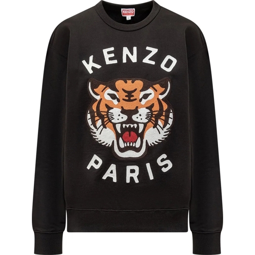 Kenzo Sweatshirts Felpa con Logo Tiger schwarz