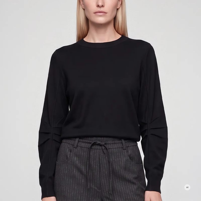 Marc Aurel Pullover Pullover mit Falten-Details schwarz(Image 3)
