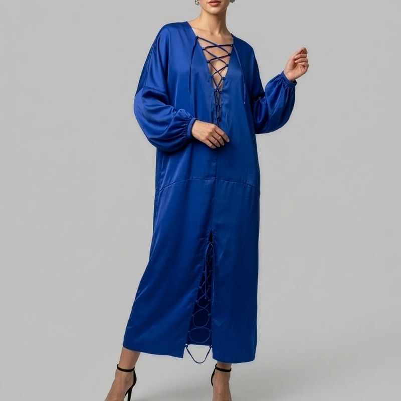 Helene Galwas Kleid Kleid aus Satinseide IVANARE blau(Image 2)