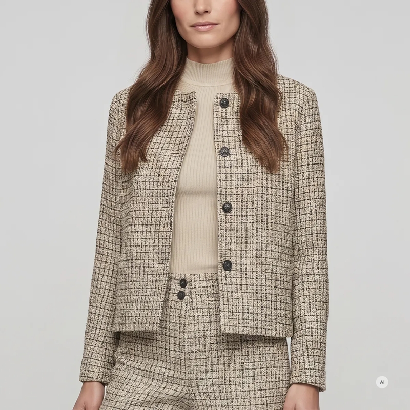 Marc Aurel Blazer Jacke- mit Schulterpasse- Ärmelnaht mit Kontras beige(Image 3)
