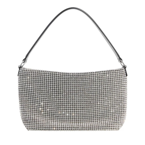 Self Portrait Pochette Diamante Medium Hobo Bag Silver