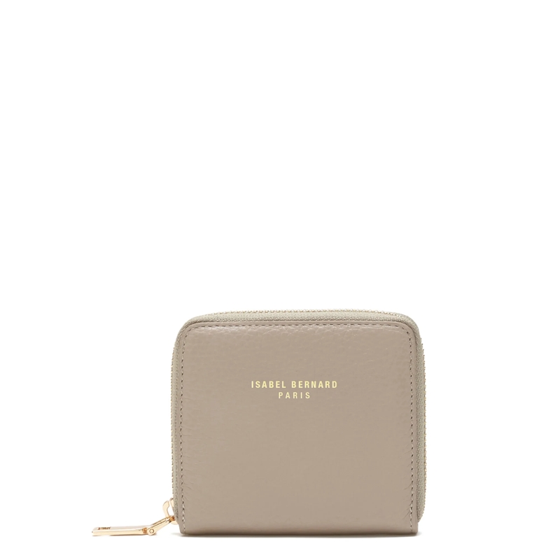 Isabel Bernard Portefeuille à fermeture Éclair Honoré Ines Calfskin Leather Wallet Beige