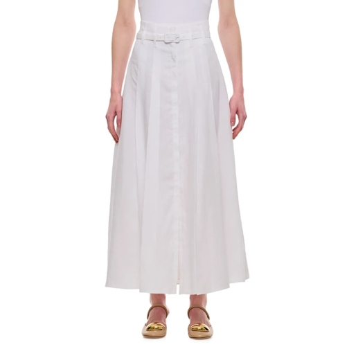 Gabriela Hearst Midi-Röcke Dugald Midi Cotton Skirt White